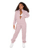 Solid Matte Satin Jumpsuit with Tall Collar