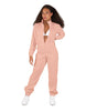 Solid Matte Satin Jumpsuit with Tall Collar