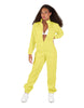 Solid Matte Satin Jumpsuit with Tall Collar