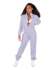Solid Matte Satin Jumpsuit with Tall Collar