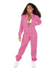 Solid Matte Satin Jumpsuit with Tall Collar