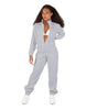 Solid Matte Satin Jumpsuit with Tall Collar