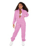 Solid Matte Satin Jumpsuit with Tall Collar