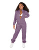 Solid Matte Satin Jumpsuit with Tall Collar