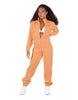 Solid Matte Satin Jumpsuit with Tall Collar