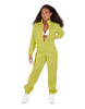 Solid Matte Satin Jumpsuit with Tall Collar
