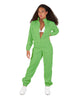 Solid Matte Satin Jumpsuit with Tall Collar