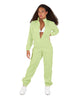 Solid Matte Satin Jumpsuit with Tall Collar