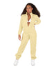 Solid Matte Satin Jumpsuit with Tall Collar