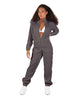 Solid Matte Satin Jumpsuit with Tall Collar