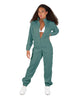 Solid Matte Satin Jumpsuit with Tall Collar