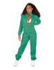 Solid Matte Satin Jumpsuit with Tall Collar