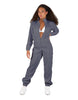 Solid Matte Satin Jumpsuit with Tall Collar