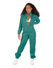 Solid Matte Satin Jumpsuit with Tall Collar