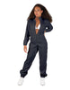 Solid Matte Satin Jumpsuit with Tall Collar