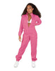 Solid Matte Satin Jumpsuit with Tall Collar