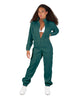 Solid Matte Satin Jumpsuit with Tall Collar
