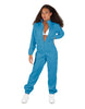 Solid Matte Satin Jumpsuit with Tall Collar