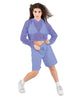 Solid Loose Mesh Hooded Top