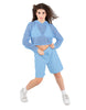 Solid Loose Mesh Hooded Top