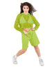 Solid Loose Mesh Hooded Top