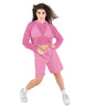 Solid Loose Mesh Hooded Top