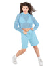 Solid Loose Mesh Hooded Top
