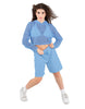 Solid Loose Mesh Hooded Top