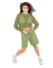 Solid Loose Mesh Hooded Top