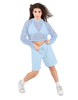 Solid Loose Mesh Hooded Top