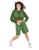 Solid Loose Mesh Hooded Top