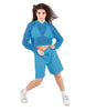 Solid Loose Mesh Hooded Top