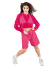 Solid Loose Mesh Hooded Top