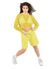 Solid Loose Mesh Hooded Top