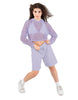 Solid Loose Mesh Hooded Top