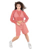 Solid Loose Mesh Hooded Top