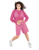 Solid Loose Mesh Hooded Top