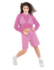 Solid Loose Mesh Hooded Top