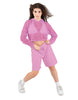 Solid Loose Mesh Hooded Top
