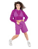 Solid Loose Mesh Hooded Top