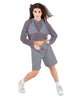 Solid Loose Mesh Hooded Top