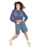 Solid Loose Mesh Hooded Top