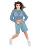 Solid Loose Mesh Hooded Top