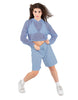 Solid Loose Mesh Hooded Top