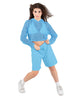 Solid Loose Mesh Hooded Top