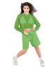 Solid Loose Mesh Hooded Top