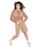 Solid Loose Mesh Hooded Top