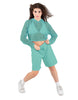 Solid Loose Mesh Hooded Top