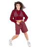 Solid Loose Mesh Hooded Top