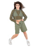 Solid Loose Mesh Hooded Top